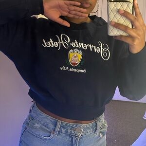Navy crop top crewneck